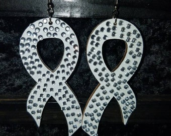White Awareness Earrings