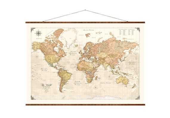 modern world map 31x44 canvas map modern map