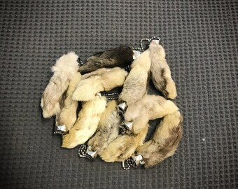 Lucky Rabbit's Foot genuine rabbit's feet key chains