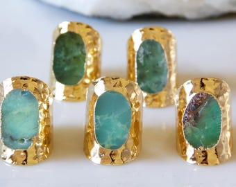 Chrysoprase Cuff Ring