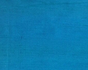 Turquoise Silk Fabric / Silk Fabric / Vintage Silk Fabric / Blue Silk Fabric / Silk Fabric Yardage