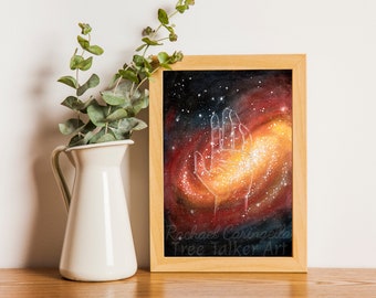 Universe in your Hands - Galaxy Art - Tree Talker Art Rachael Caringella