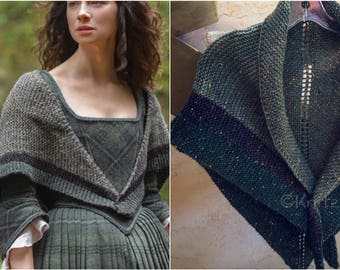 Outlander Inspired Claire Rent Shawl Triangle Tweed Highlands Wool, 4 Color Options, Made to Order