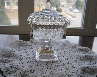 Vintage Wedding Box Crystal Candy Dish 1960,s