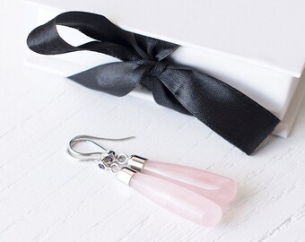 Rose Quartz Drop Earrings