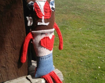 Ugly Cat Doll Raggedy Cat Doll Primitive Cat Doll Cloth Cat Doll Upcycled