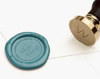 Personalized Wax Seal Stamp, Custom Wax Stamp, Wax Seal, Wedding Seal, Custom Wax Sealing, Wedding Invitations, Wedding Stamp (WMONO118)