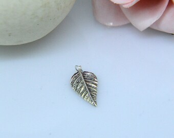 Silver necklace, Poinsettia Leaf pendant (PMC) (UK)