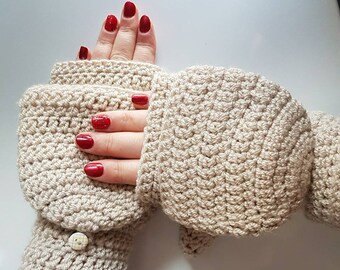 Ladies Mittens, Fingerless Mittens, Fingerless Gloves, Flip Top Mittens, Convertible Mittens, Flap Mittens, Fold Over Mittens, Flap Gloves