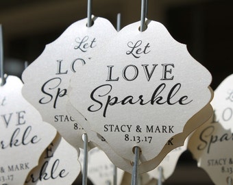 Sparkler Tags - Wedding Sparkler Send Off - Wedding Sparkler Tags - Let Love Sparkle (Set of 25)