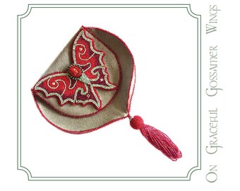 Gossamer Winged Purse Bead Embroidery Butterfly Tassle Lil bag