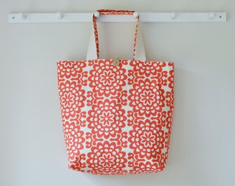 Roll Up Market Bag - Cherry Wallflower