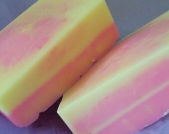 Strawberry and Banana Soap- Glycerin soap- Fruity Soap- Strawberry Soap- Banana Soap- Soap- Handmade Soap