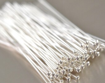 Sterling silver headpins 24 gauge Headpins 1.5 inch headpins domed 25 pieces