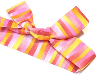 Gel Neck Cooler, Pink Orange Stripe Bandana, Stay Cool Tie Wrap, Body Head Heat Relief Cooling Hairband, Spa Headband, Reusable iycbrand