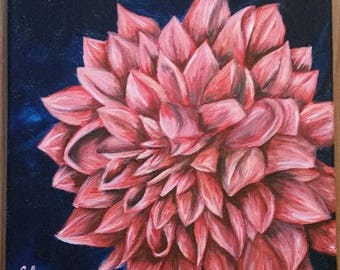 Dahlia painting | Etsy