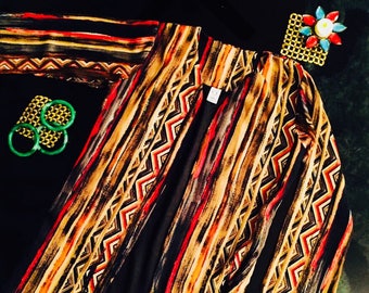 Citrus Label Boho Pattern Long Jacket with Satin Lining