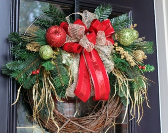 Christmas wreaths for front door, Elegant Holiday wreaths, Christmas wreaths, Christmas decorations, Christmas door decor, Winter wreaths
