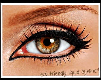 Non Toxic Liquid Mineral Eyeliner with Felt Tip Applicator in Very Black | Organic and Natural Eyeliner | Cruelty Free Makeup