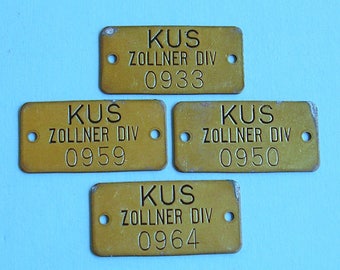 Vintage Antique Brass Numbered Tag Tags Brass Numbered Tag Hotel Room Number Tag Locker Tag Steampunk DIY Jewelry