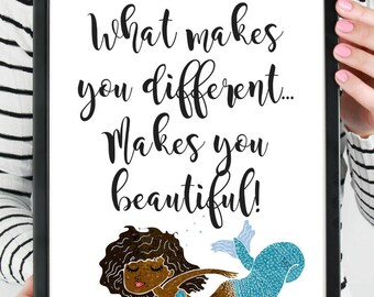 Beautifully Unique Wall Print 8X10 Mermaid