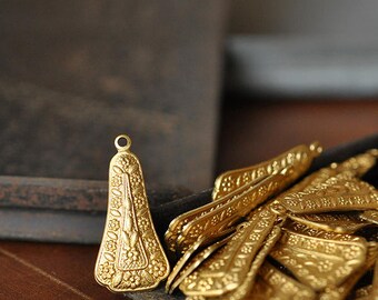 Brass Large Floral Pendant, Perfect for Enameling