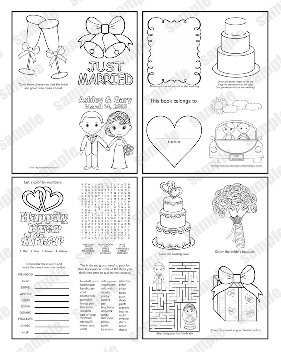 Mini Printable Personalized Wedding coloring activity book Mini Printable Personalized Wedding coloring activity book