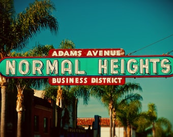 Normal Heights Neon Sign Photo | San Diego Neighborhood | Adams Avenue Sign | Fine Art