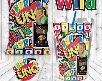 UNO Party Favors-UNO Chip Bags-UNO Capri Sun Juice Pouch-Digital File Only