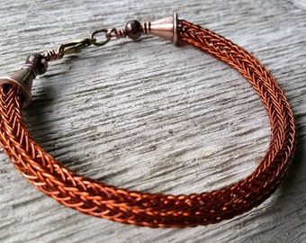Bracelet, Bracelet, l’arthrite, cadeau de fête des mères, Viking Knit de guérison de cuivre Bracelet, cadeau pour lui, cadeau pour elle, le Bracelet fait main en cuivre