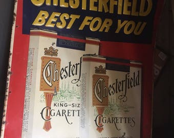Chesterfield Best For You Vintage Metal Sign Advertising