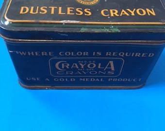 Antique Metal Tin An-Du-Septic Artist Blackboard Dustless Crayola Crayon Advertising Binney and Smith New York USA