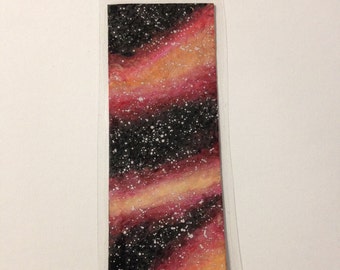 Orange Galaxy Laminated Bookmark