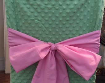 Dining Chair Cover with Bow (any color available) TOP HALF ONLY