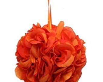 Orange pomander ball for decoration 4.5" kissing pomander set of 6