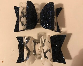 4” medium size faux leather bows