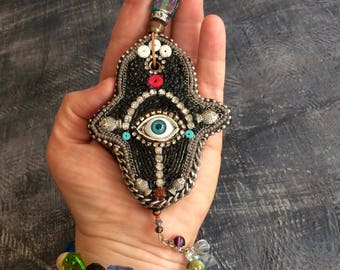 Hamsa Mosaic, Mosaic hamsa, Hamsa wall hanging, Hamsa wall art, Judaica, Handmade, Khamsa, Mosaic wall decor