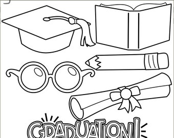 Graduation_Boys and Girls digital clipart setBlack