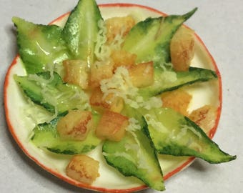 Artisan dollhouse, dolls house food, miniature food ,12th Scale food, one inch scale food, Caesar salad