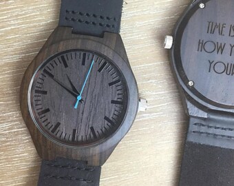 Engraved Watch - Engraved Wood Watch – Personalized Watch – Wood Watch for Him