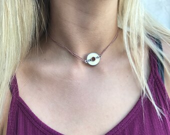 Cream circle choker
