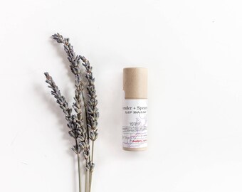 Lavender Spearmint Lip Balm Natural Therapeutic Shea Butter Healing Therapy Recycle Paper Tube