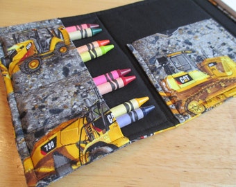 Coloring Wallet - Catapillar Machines, Crayons and Paper Included