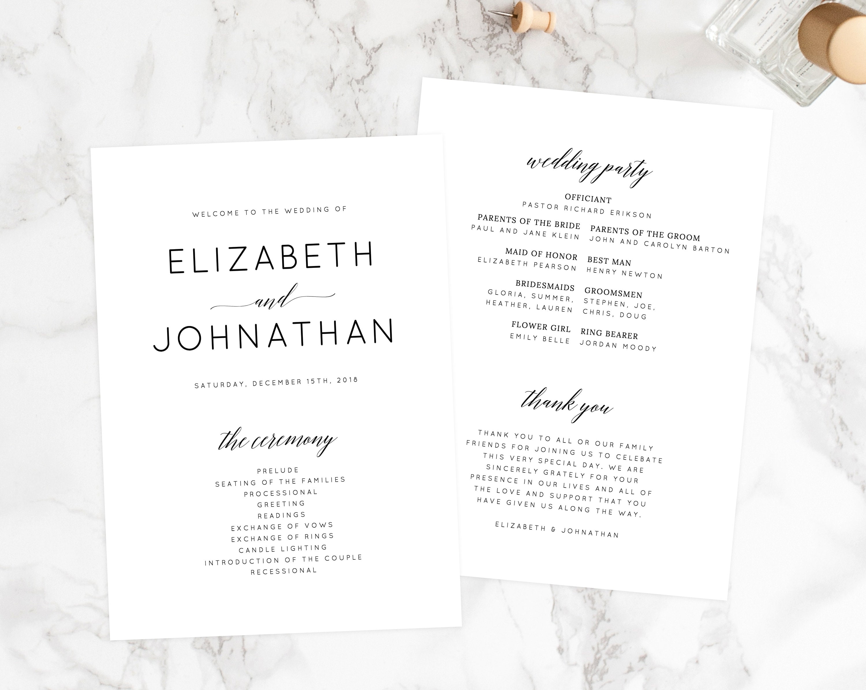 instant download wedding program template printable wedding program