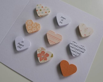 Handmade personalised Coral Wedding Anniversary card - 35th 35