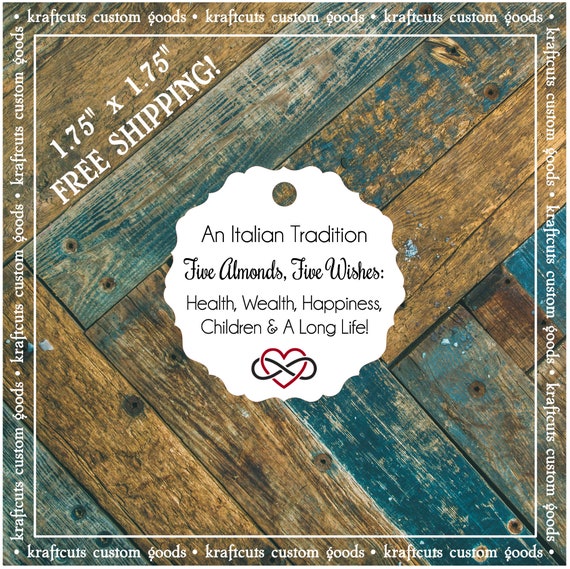 Jordan Almond Favor Tags #797 FREE SHIPPING!