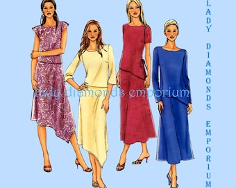 Butterick4064 P401 Womens Pullover Tunic Tops & A-line Skirts Asymmetrical Options size 14 16 18 Easy Plus Size Sewing Pattern Uncut FF