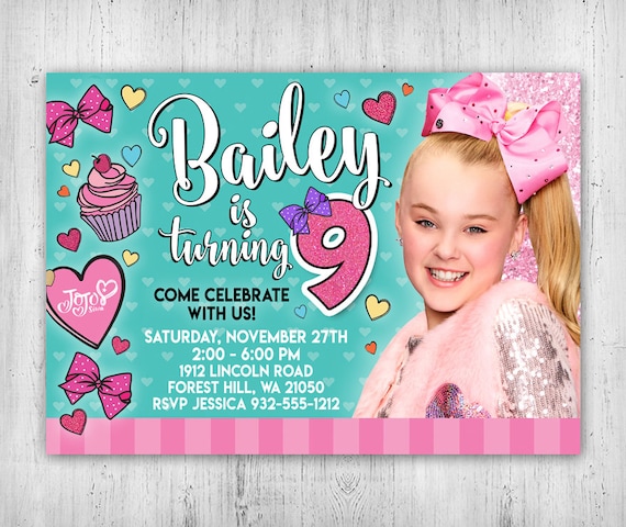 JoJo Siwa Birthday Invitation Printable Digital File