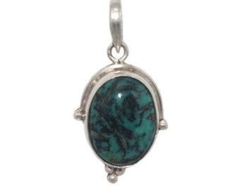 Sterling silver pendant Turquoise pendant Sterling silver necklace Boho necklace tribal necklace Turquoise jewelry Turquoise necklace SA21