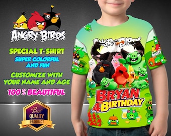 Angry Birds birthday shirt family matching shirts Angry Birds the dark knight rises birthday party Angry Birds shirt Angry Birds custom
